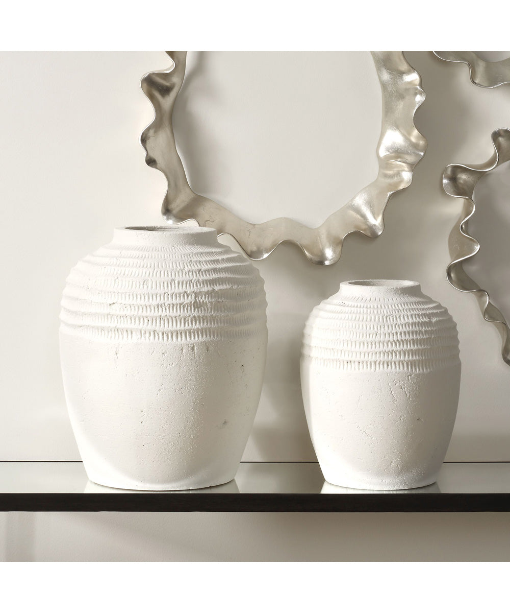 Luna Ridge White Ceramic Vases Set of 2