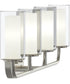 Mack 4-Light Vanity Light with Layered Glass Shades Brushed Nickel