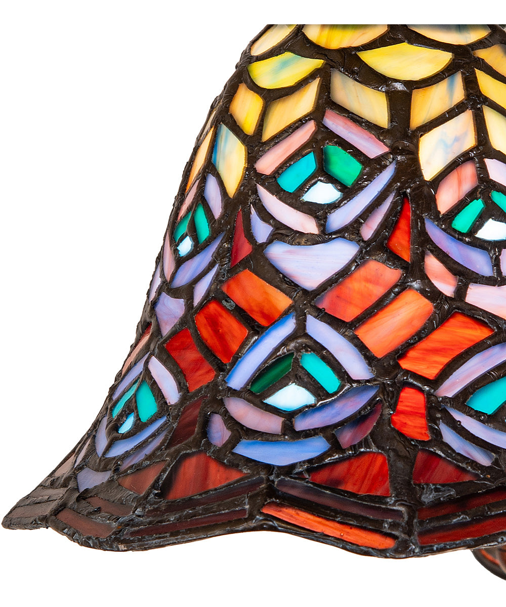 8" Wide Tiffany Peacock Feather Wall Sconce