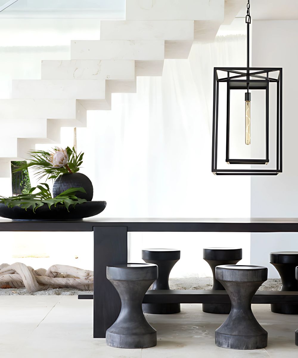 Max 1-Light Extra Large Hanging Lantern 12v in Black