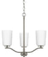 Adley 3-Light Etched White Glass Semi-Flush Convertible Light Brushed Nickel