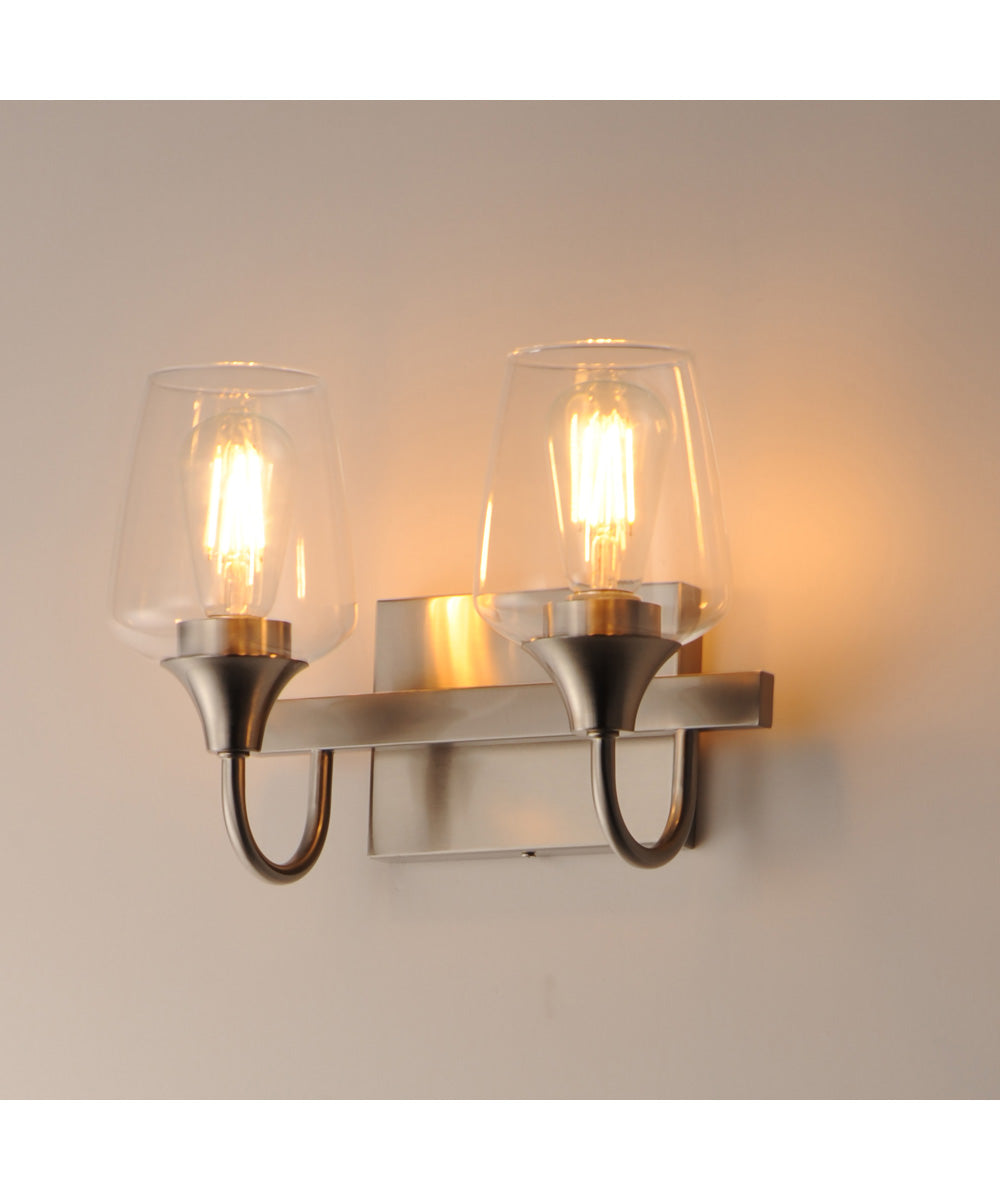 Goblet 2-Light Wall Sconce Satin Nickel