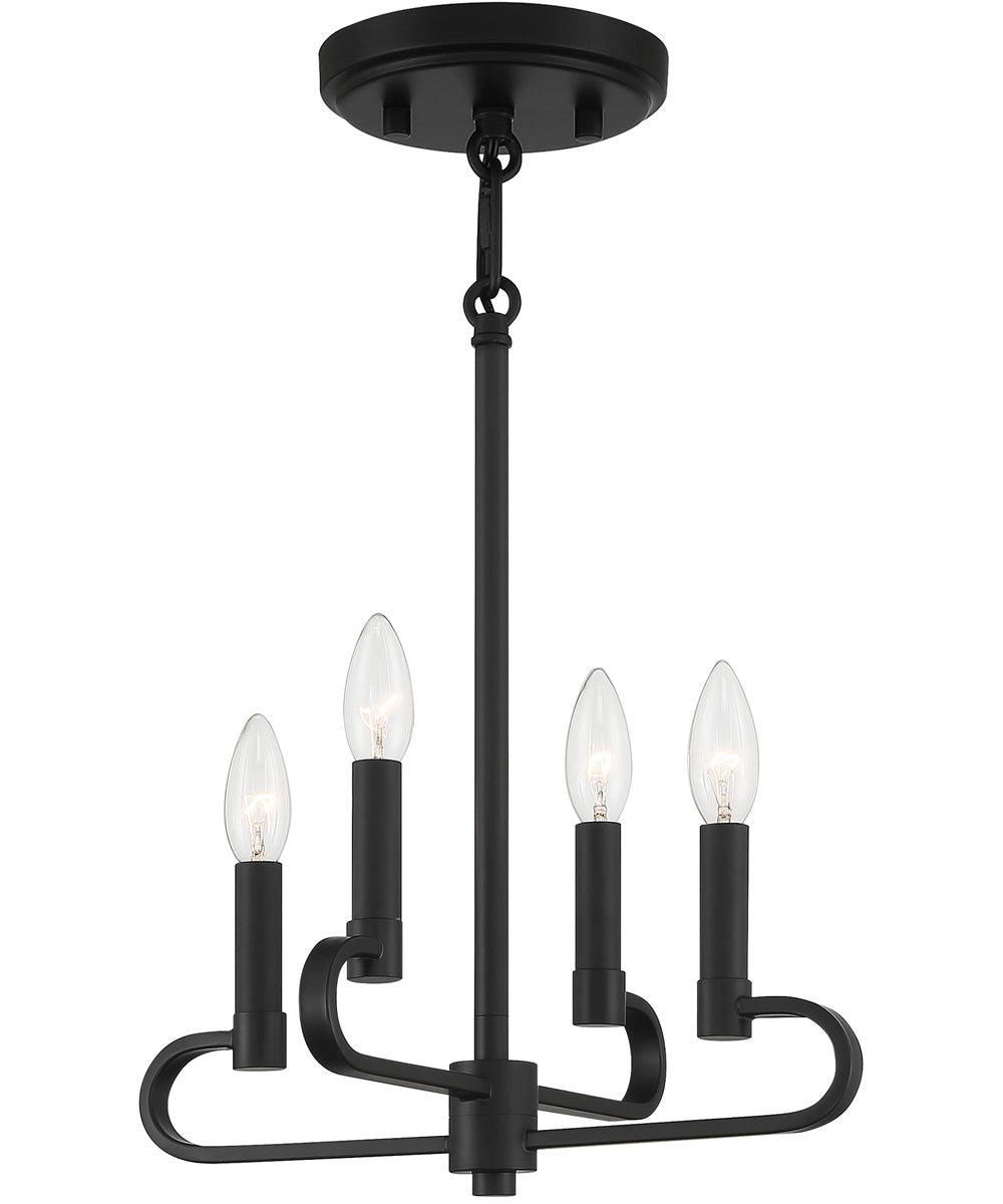Summit 4 Light Chandelier Convertible Matte Black