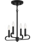 Summit 4 Light Chandelier Convertible Matte Black