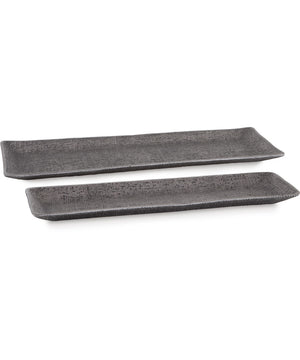 Garekton Tray Set Set of 2 Pewter