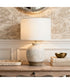 1-Light Table Lamp with Textured Ceramic in White Wash and Rust Brown
