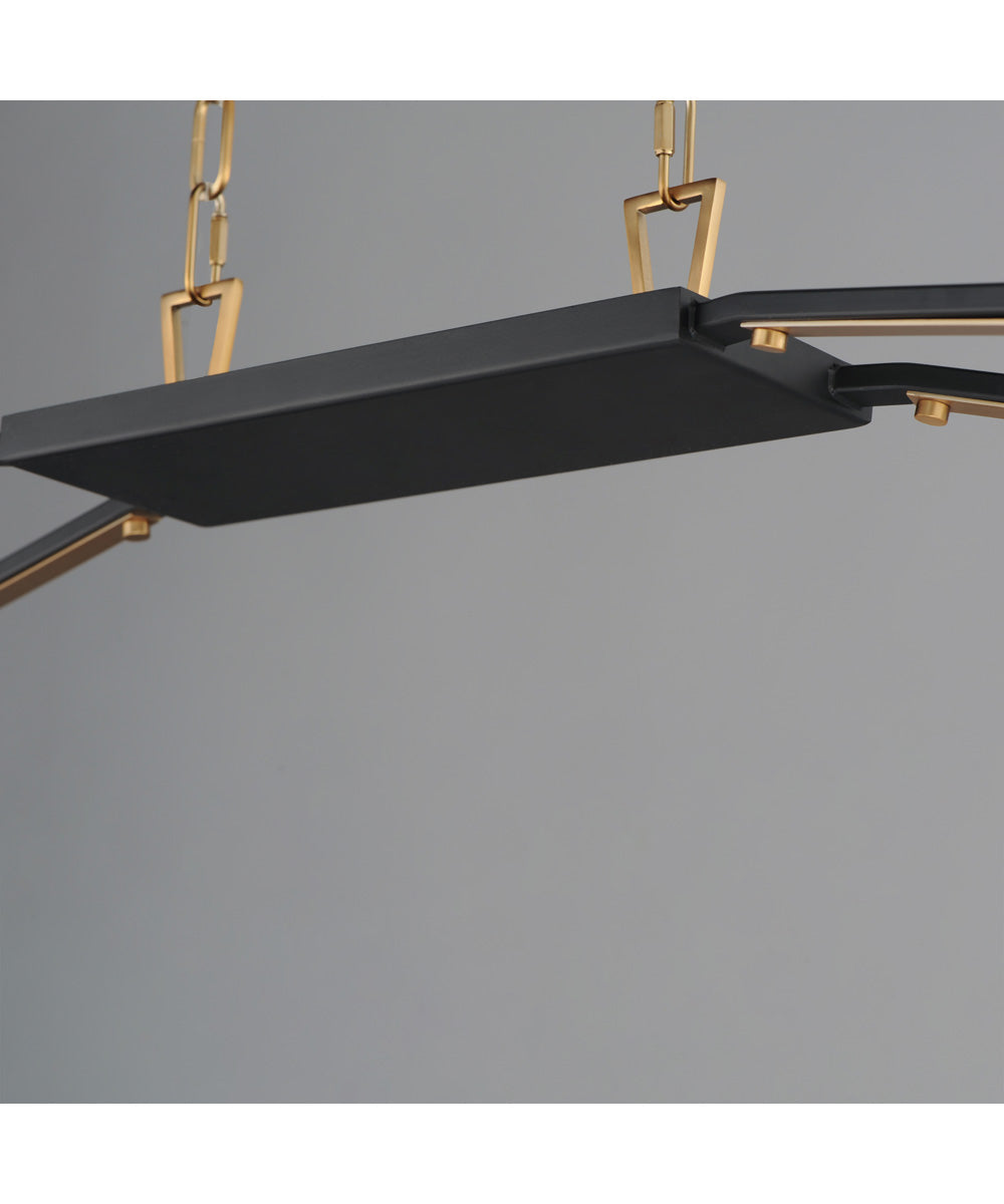 Melrose 6-Light Linear Pendant Black / Natural Aged Brass
