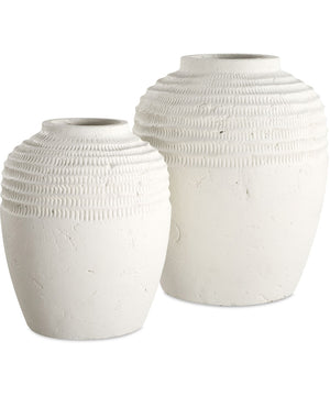Luna Ridge White Ceramic Vases Set of 2