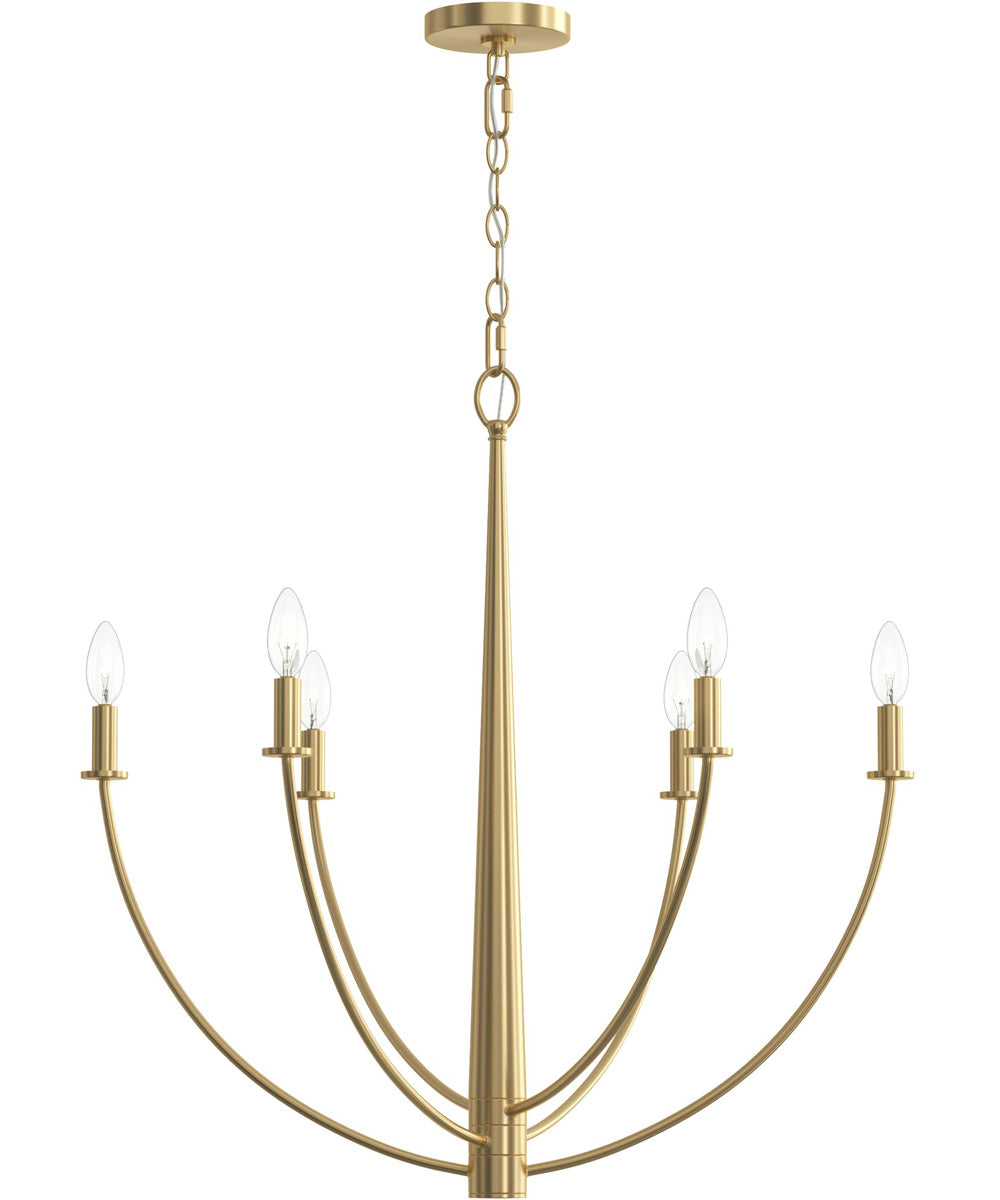 Jheni 6-Light Chandelier Brushed Gold