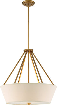 22"W Seneca 4-Light Pendant Natural Brass