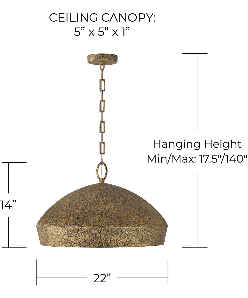 Savari 1-Light Pendant Artisan Gold