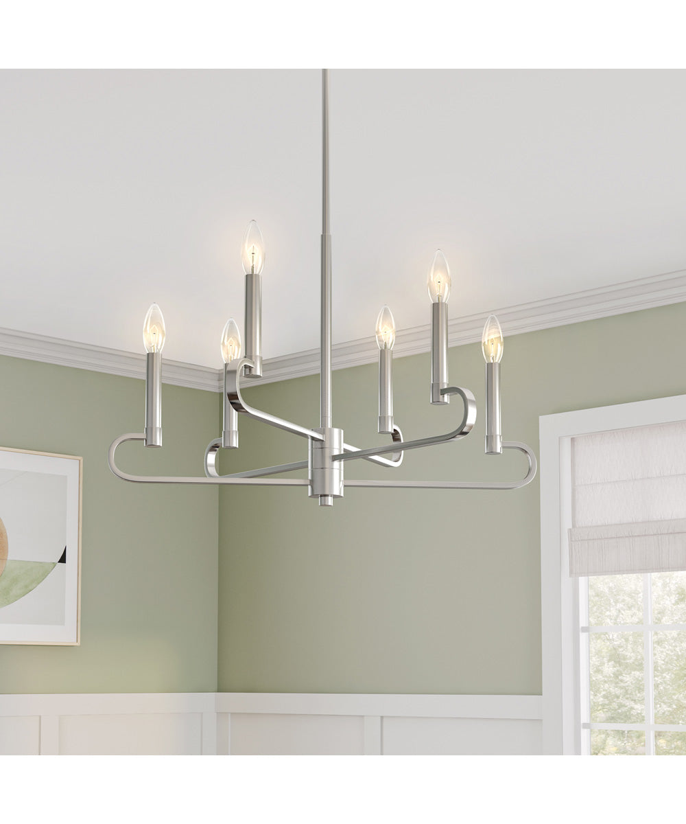 Summit 6 Light Chandelier Brushed Nickel