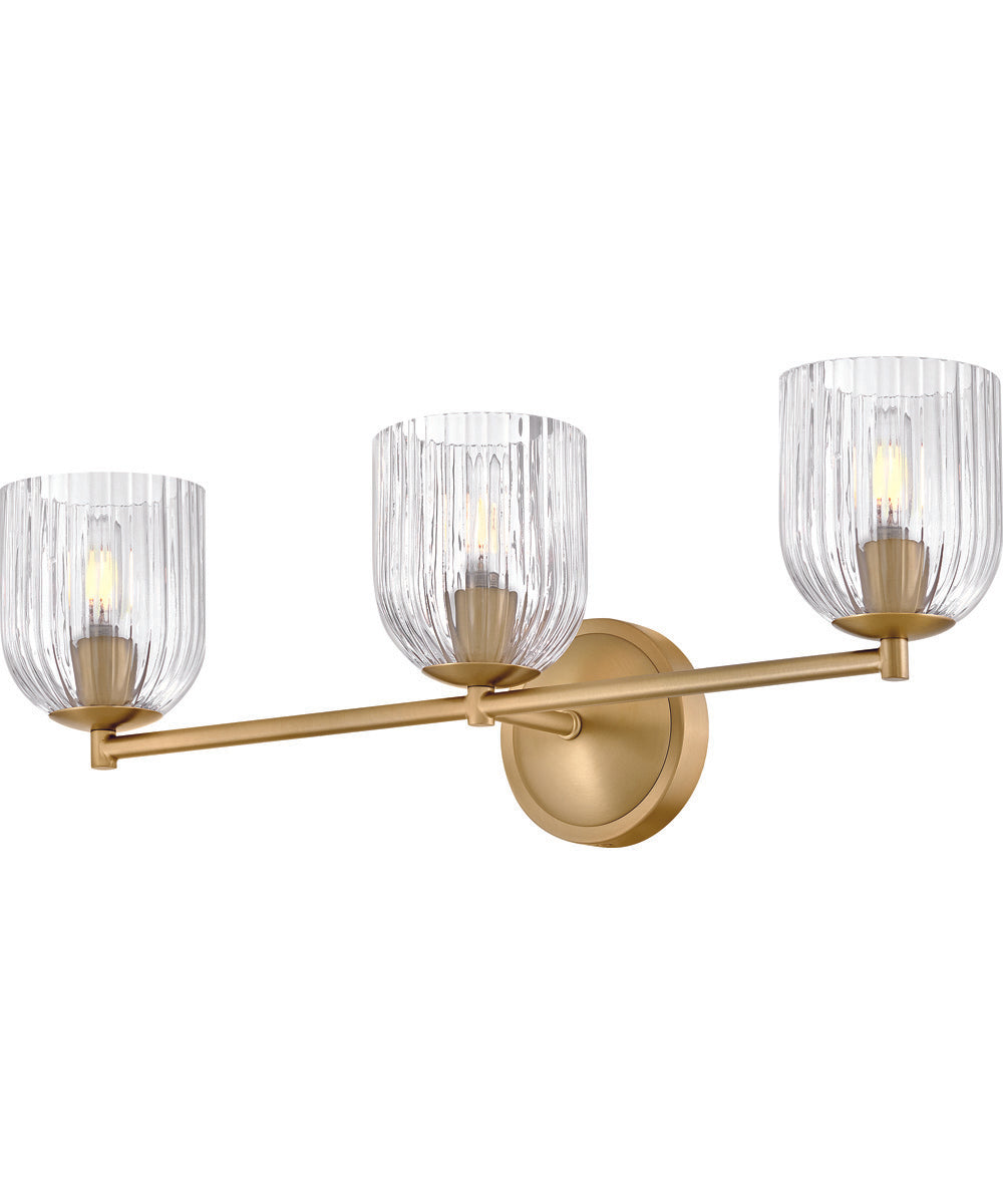 Ava 3-Light Medium Three Light Vanity in Lacquered Brass
