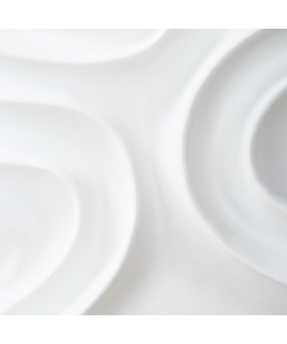 Snowdrift Scultped White Wall Decor, Set of 4