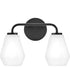 Gio 2-Light Small Two Light Vanity in Black