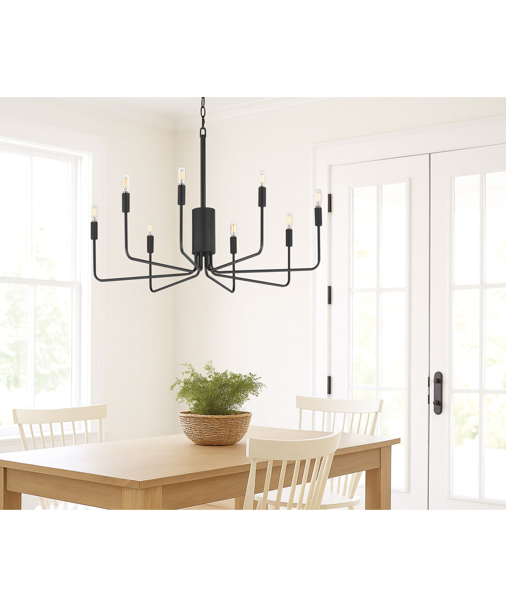 Abner 8-Light Chandelier Black
