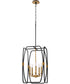 Bishop 5-light Pendant Matte Black|Brushed Brass