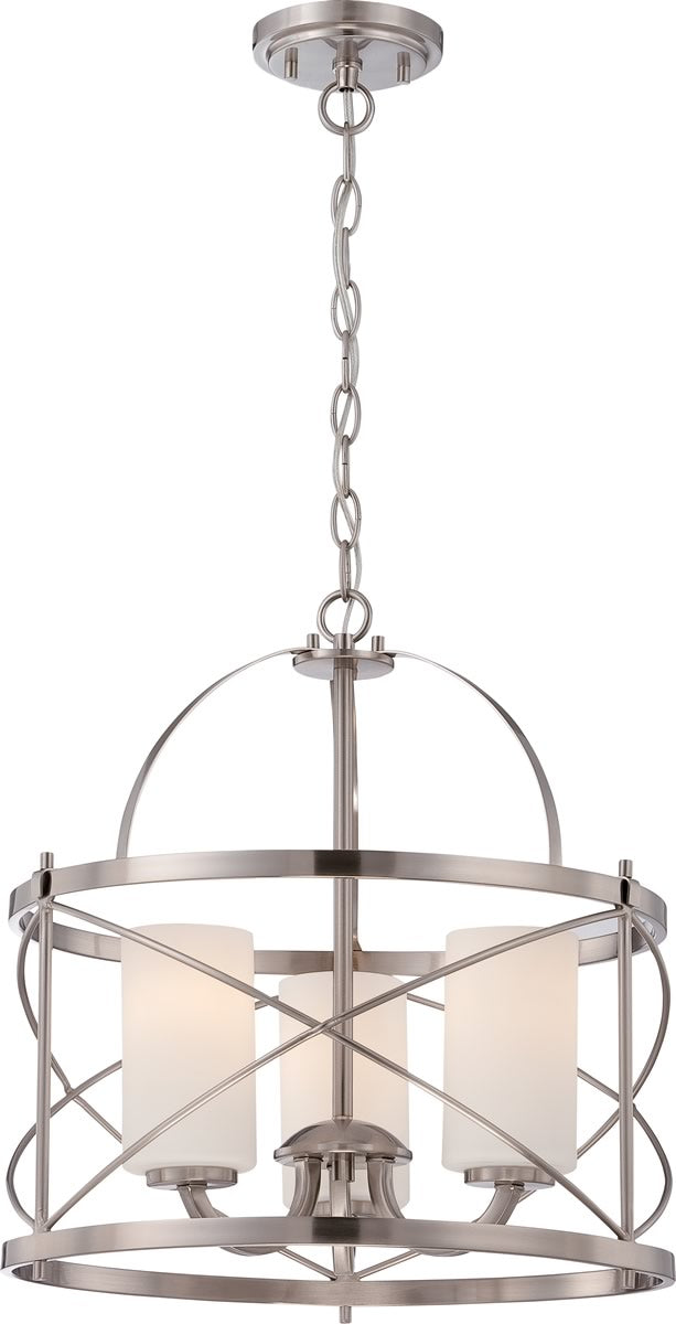 16"W Ginger 3-Light Pendant Brushed Nickel