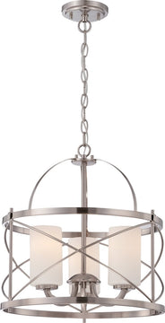 16"W Ginger 3-Light Pendant Brushed Nickel