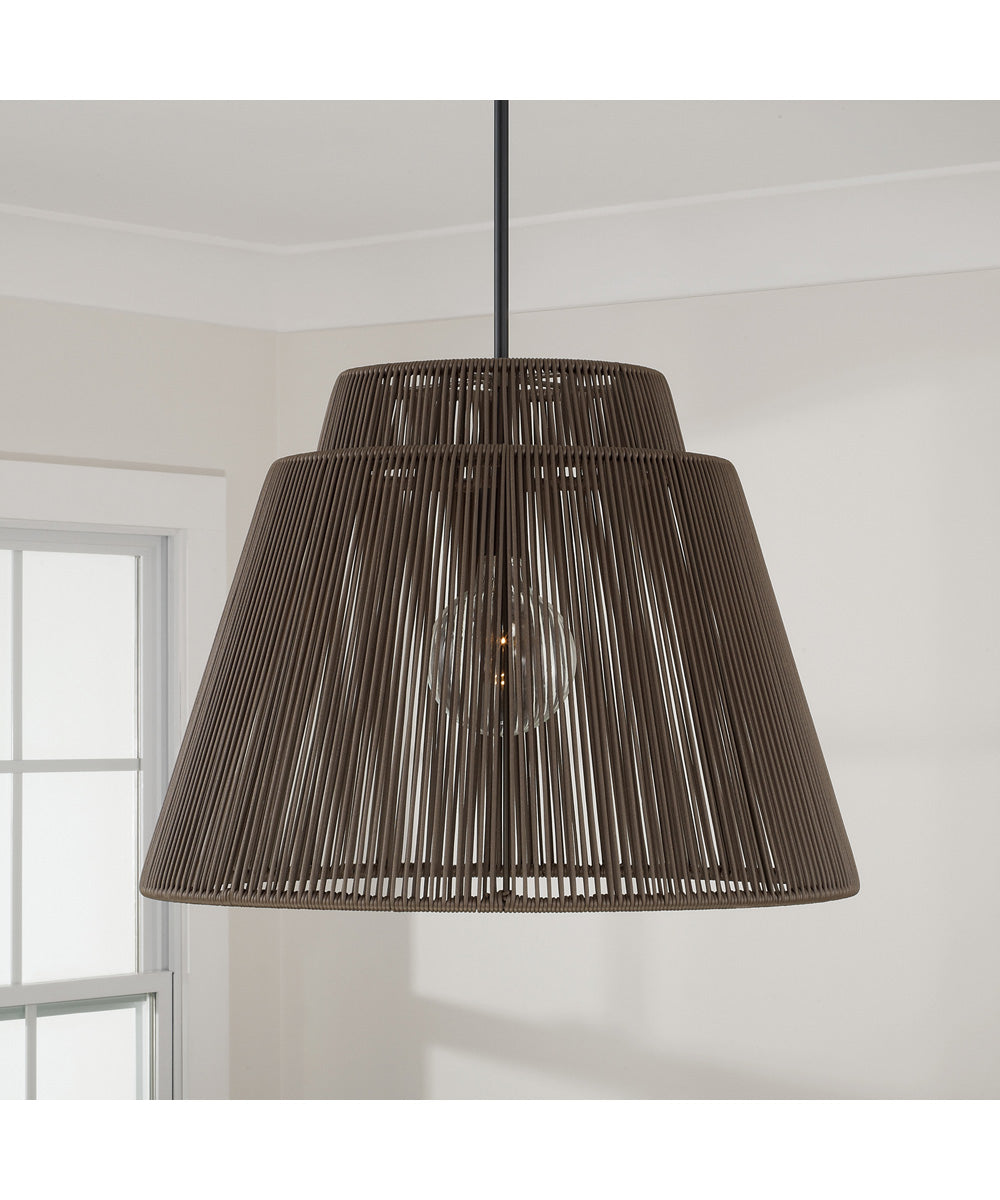 Jasper 1-Light Outdoor Hanging-Lantern Umber and Black