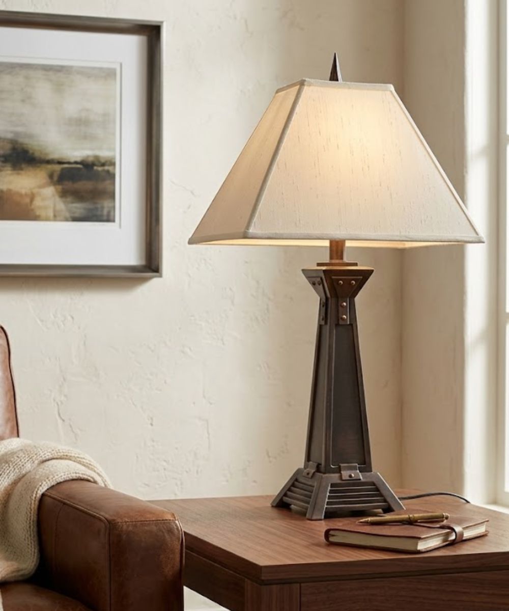 29"H 3-Way Table Lamp Antique Copper