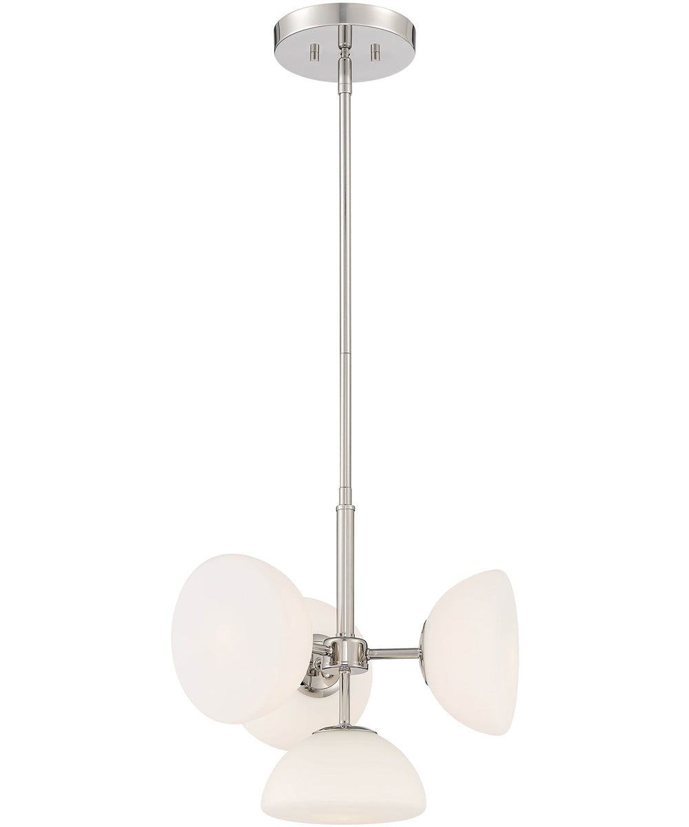 Zio 4 Light Chandelier Convertible Polished Nickel