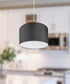 16" W 2 Light Pendant Granite Gray Shade with Diffuser, White Cord