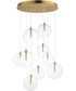 Global 9-Light LED Chandelier Natural Aged Brass