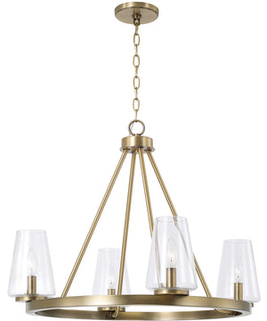 Aaron 4-Light Chandelier Aged Brass