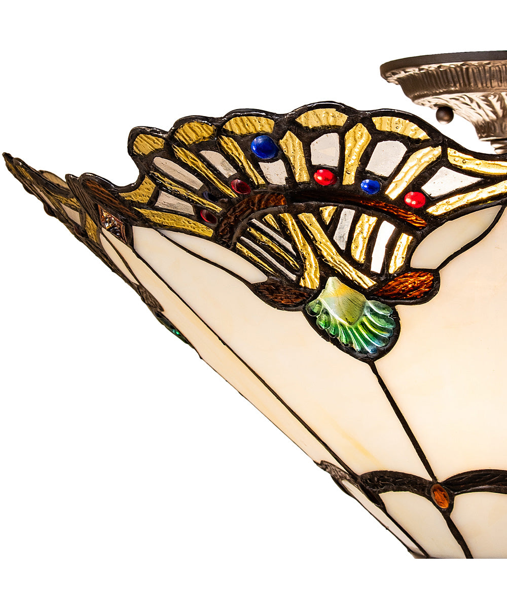 20" Wide Shell with Jewels Flush Mount