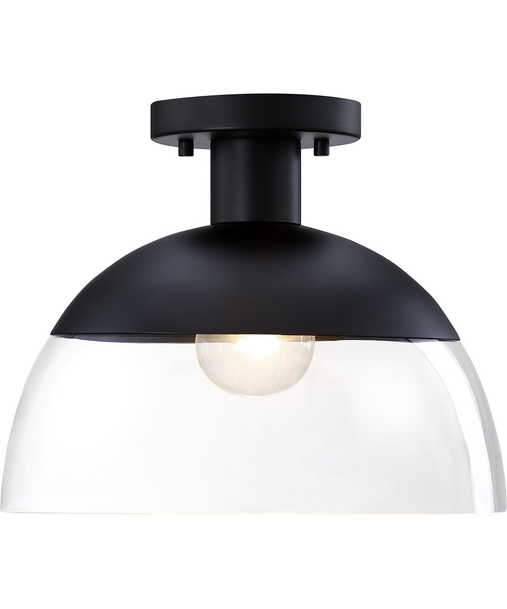 Rey 1 Light Semi Flush Mount Matte Black