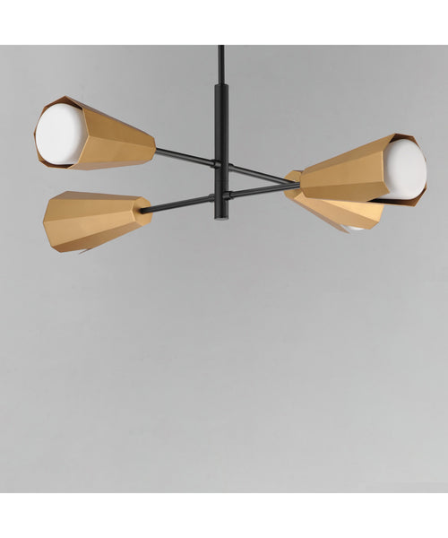Maxim Rizzo 4-Light Chandelier Black / Antique Brass 10815SWBKAB
