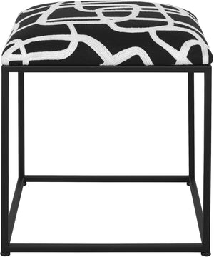 Twists And Turns Fabric Accent Stool