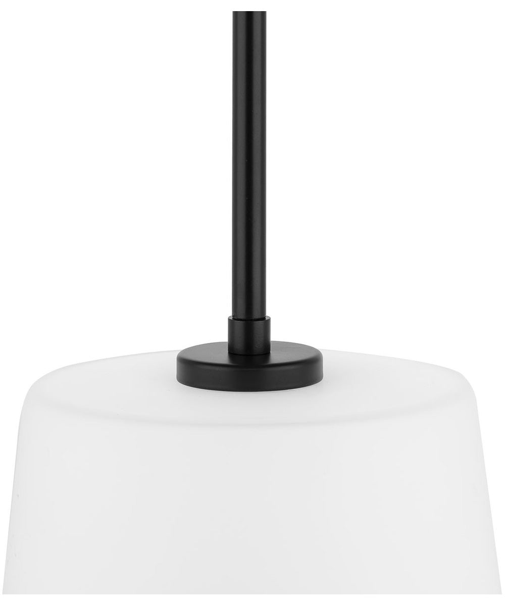 Clarion 1-Light Etched White Pendant P500430 Matte Black