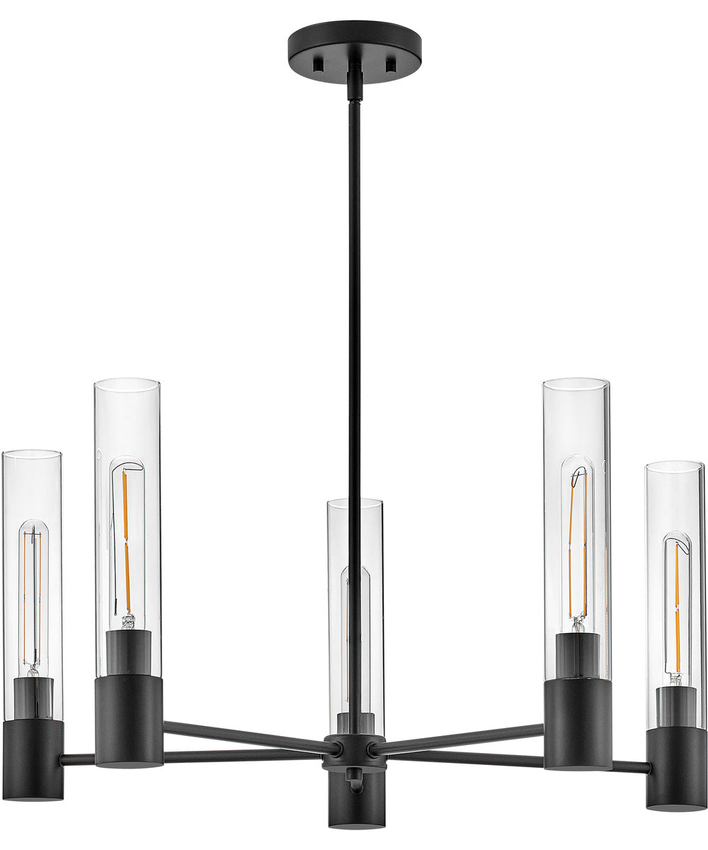 Shea 5-Light Medium Single Tier Chandelier in Black