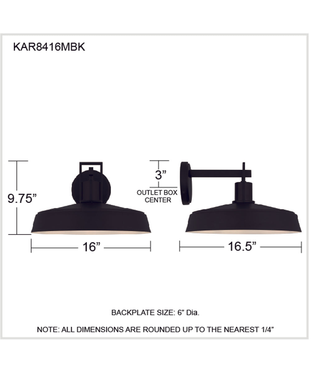 Karson 1-light Outdoor Wall Light Matte Black