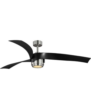 Insigna 60-in 3-Blade Contemporary Ceiling Fan with Matte Black Blades Brushed Nickel