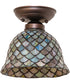 8" Wide Tiffany Fishscale Flushmount