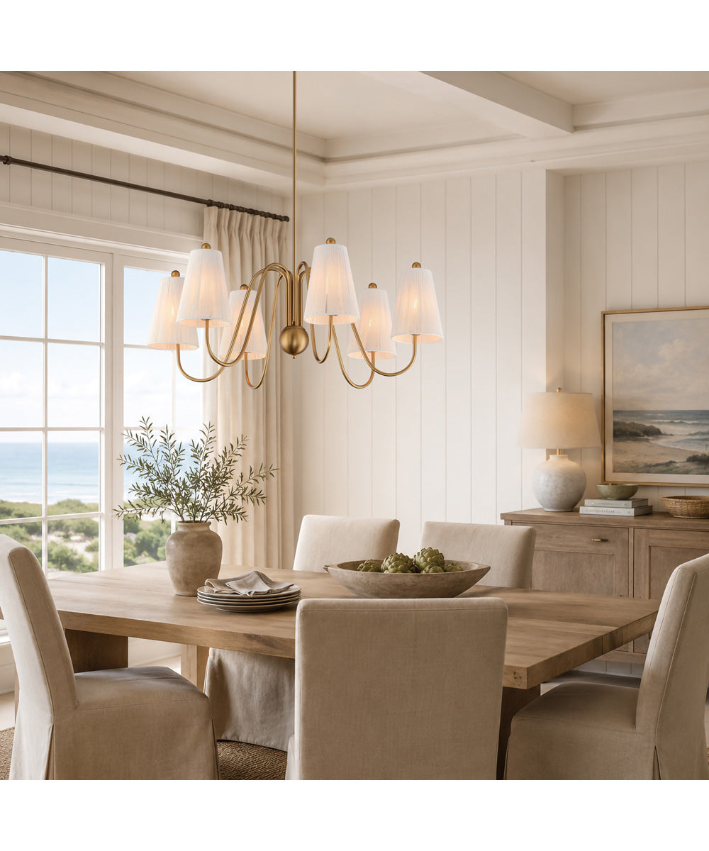 Valette 6-Light Chandelier Natural Aged Brass
