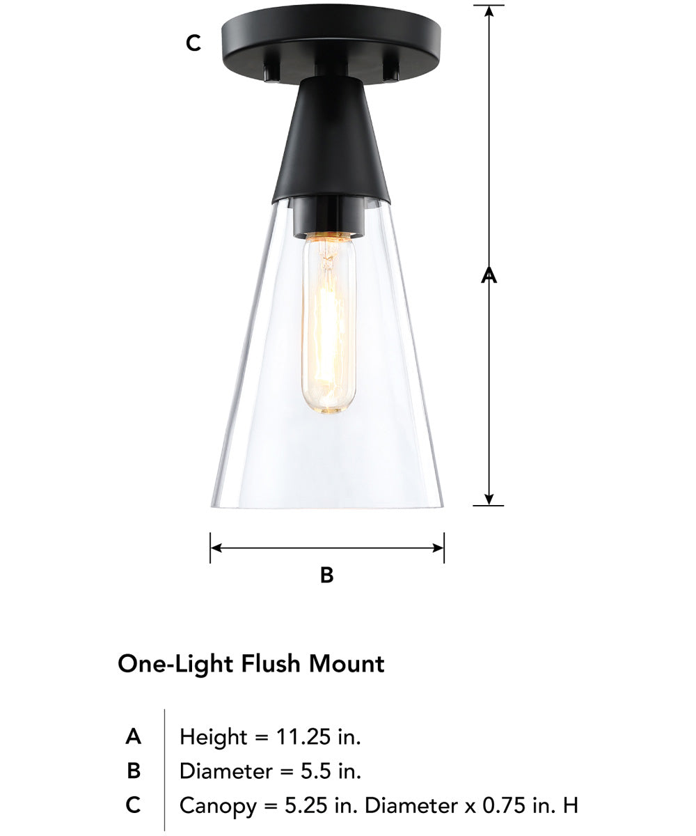 Norro 1 Light Flush Mount Matte Black