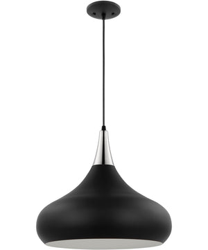 Phoenix 1-Light Pendant Matte Black / Polished Nickel