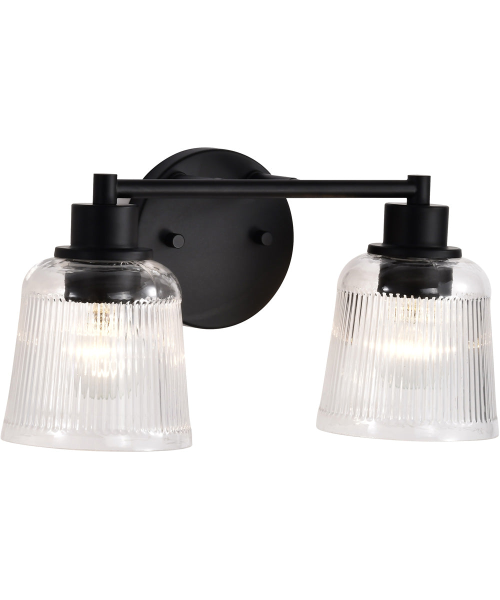 Grayson 2-Light Vanity & Wall Matte Black