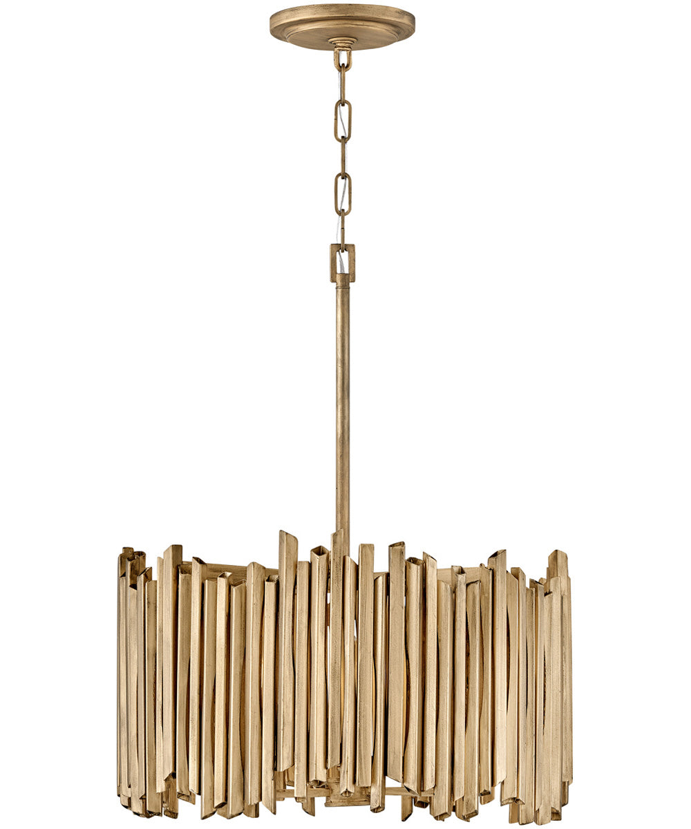 Roca 3-Light Medium Convertible Pendant in Burnished Gold