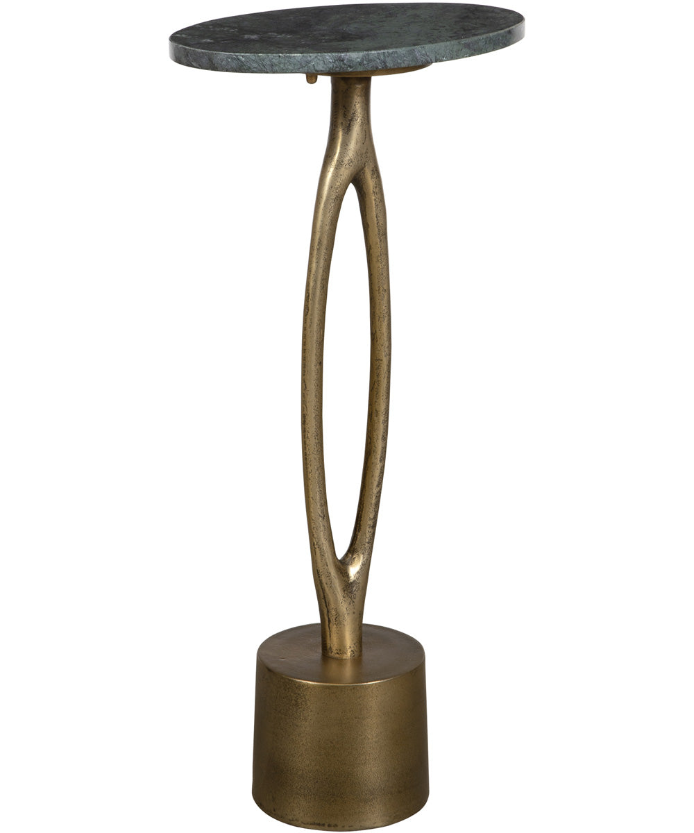 Accent Table in Antique Brass and Emerald Green Marble