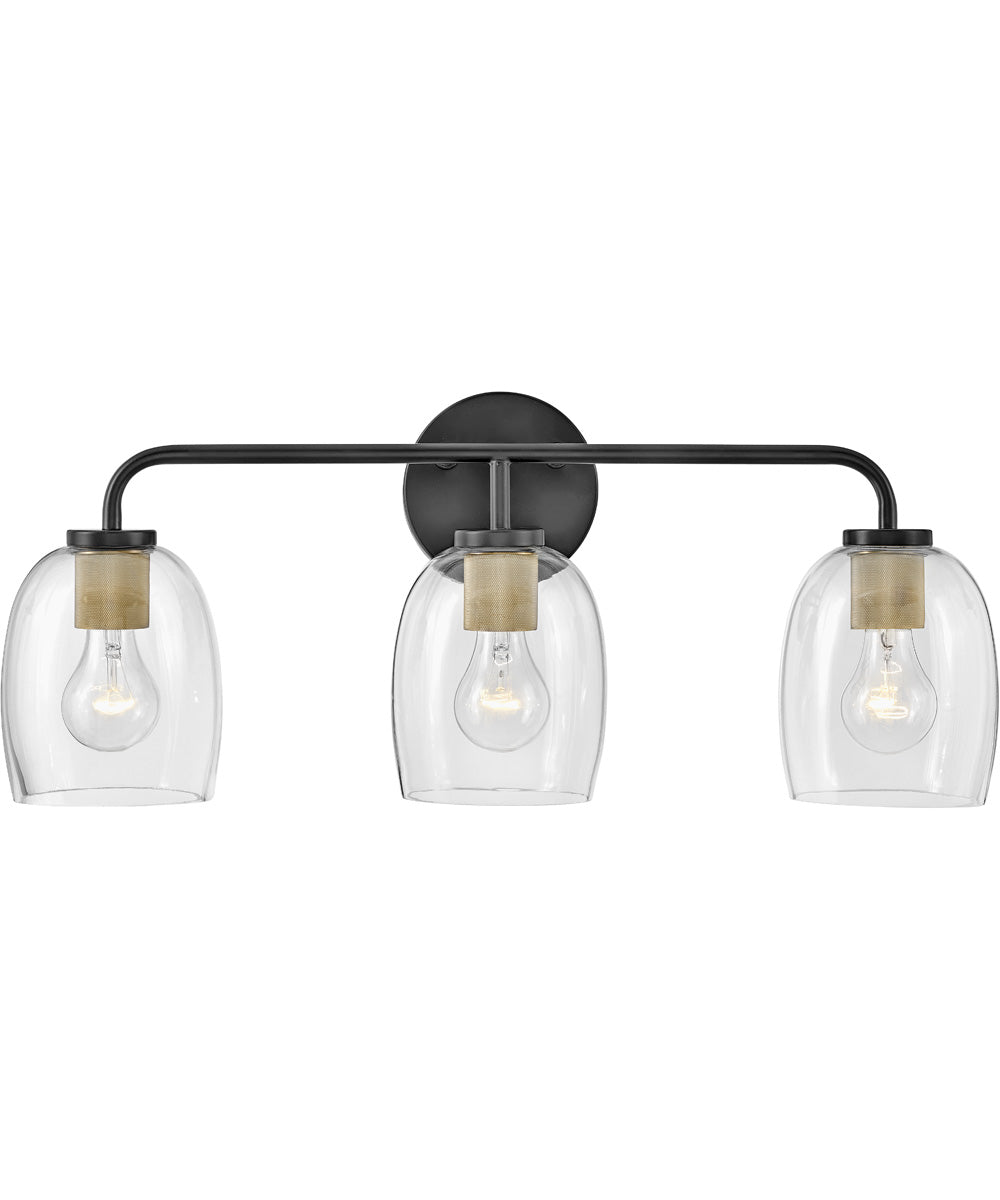 Percy 3-Light Medium Three Light Vanity in Black