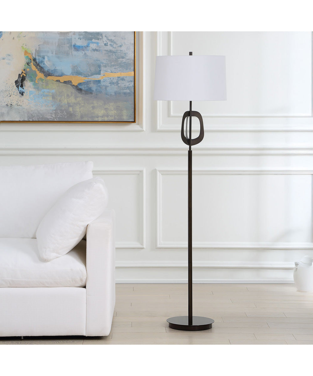 1-Light Floor Lamp with Minimalist Metal Design in Oil-Rubbed Bronze