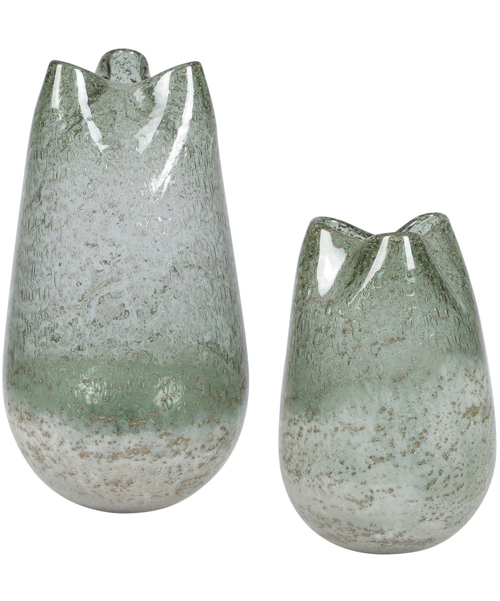 Chianti Seeded Glass Vases Set of 2