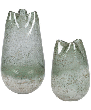 Chianti Seeded Glass Vases Set of 2