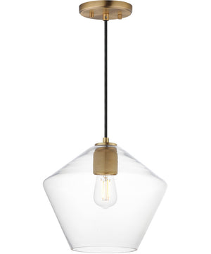 Geode Large Pendant Natural Aged Brass