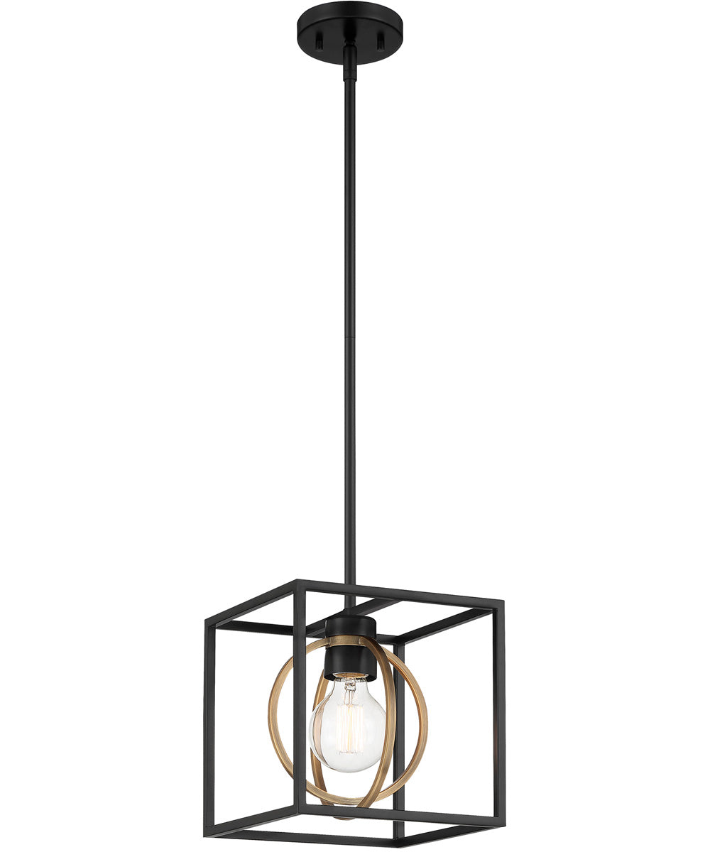 Kew Gardens 1 Light Pendant convertible Matte Black